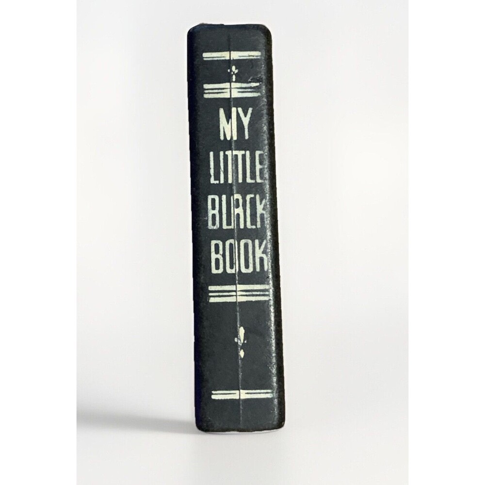 My Little Black Book Keychain Vintage - Blank Pages Inside Place for Names & #